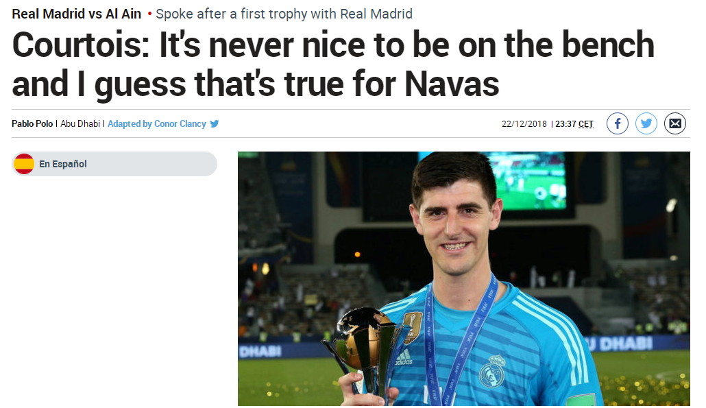 皇马主帅索拉里力挺门将库尔图瓦:他是我们的最佳守门员的简单介绍 皇马主帅索拉里力挺门将库尔图瓦:他是我们的最佳守门员的简单介绍